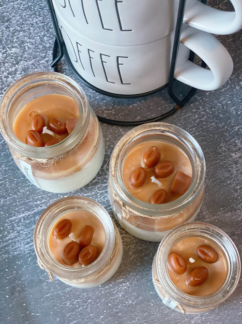 Coffee Candle in Glass Jar - Soy Wax Candle for Coffee Lovers with Lid-1